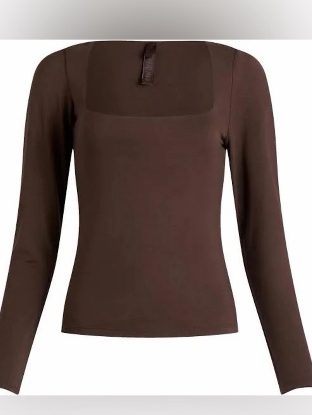 SKIMS NWT Cotton Jersey Scoop Neck Long Sleep Top - Iron